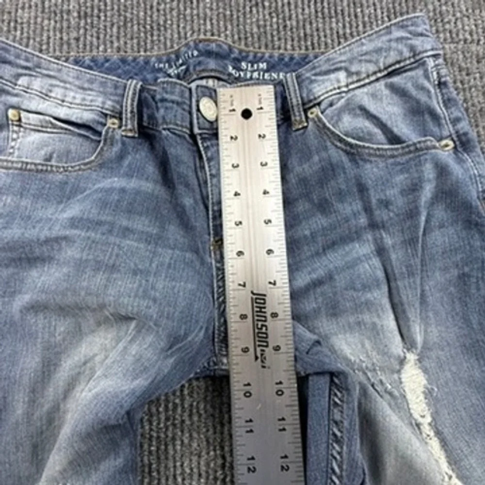 The Limited Slim Boyfriend Jeans Womens Size 10  Medium Wash‎ Distressed Denim
